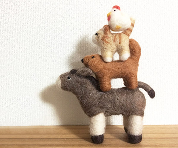 羊毛でつくる動物人形